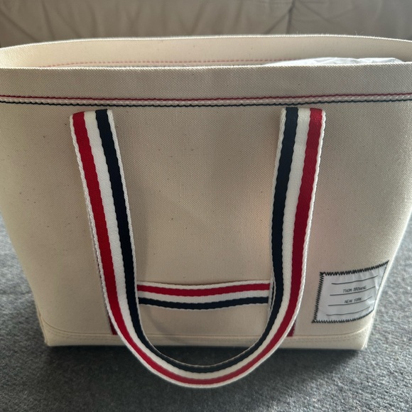Thom Browne Off-White Small Tote - Picture 2 of 13